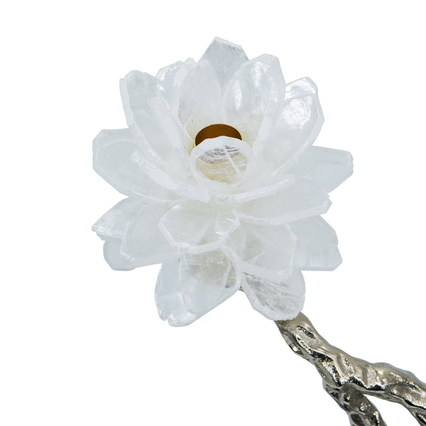 English Elm Aluminum Candle Holder With Elegant Marble Base, Nature-Inspired Design For Modern Home Décor W2078P172360