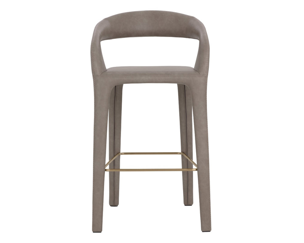 Sunpan ATIKA Sculpted Barstool - Ivanhoe Mineral, Ergonomic Comfort & Minimalist Design for Modern Spaces 112663