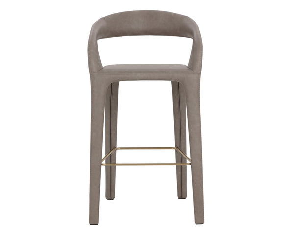 Sunpan ATIKA Sculpted Barstool - Ivanhoe Mineral, Ergonomic Comfort & Minimalist Design for Modern Spaces 112663