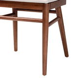 bali & pari Denver Modern Bohemian Walnut Brown Finished Acacia Wood and Seagrass 2-Piece Dining Chair Set