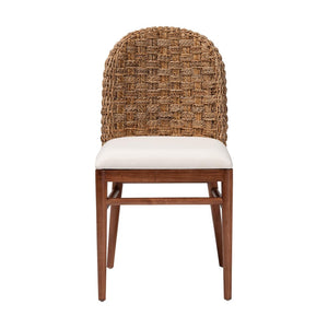 Baxton Studio bali Modern Bohemian Dining Chair - Handcrafted Acacia Wood & Seagrass, Cozy Comfort & Style Denver-Wood/Banana Leaf-DC