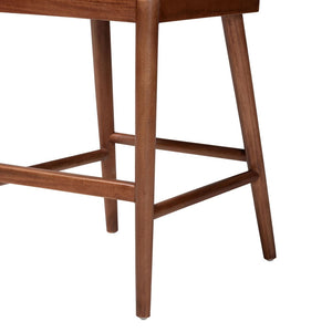 Baxton Studio bali Denver Modern Bohemian Counter Stool – Walnut Brown Acacia Wood & Seagrass Comfort Design Denver-Wood/Banana Leaf-CS