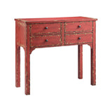 Wilber 4-Drawer Console - Brick Red 13370 Elk Home