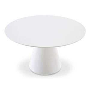 English Elm Otago 54 Inch Round Dining Table Geometric Base High Gloss Lacquer Modern Finish B2769S00007
