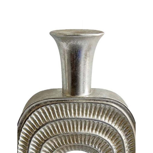 English Elm Peny Tall Silver Resin Geometric Vase Sculptural Accent for Console or Entryway B056P417022