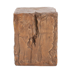 English Elm Christopher Knight Home® - Amira Magnesium Oxide Stump Side Table Brown — All-Weather, Eco-Friendly Rustic Plant Stand Durable N775P300868B