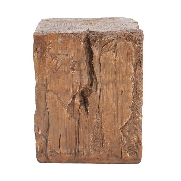 English Elm Christopher Knight Home® - Amira Magnesium Oxide Stump Side Table Brown — All-Weather, Eco-Friendly Rustic Plant Stand Durable N775P300868B