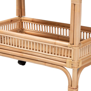 bali & pari Lombok Modern Bohemian Natural Brown Rattan Wine Cart