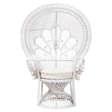 Baxton Studio Ediva Modern Bohemian White Natural Rattan Peacock Accent Chair