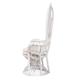 Baxton Studio Ediva Modern Bohemian White Natural Rattan Peacock Accent Chair