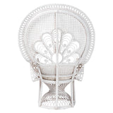 Baxton Studio Ediva Modern Bohemian White Natural Rattan Peacock Accent Chair