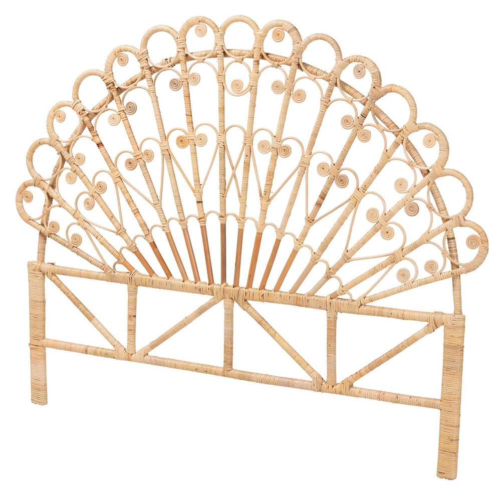 Baxton Studio bali Rasima Queen Size Rattan Headboard - Handcrafted Modern Bohemian Design for Chic Bedrooms WS038-Rattan-Natural-HB-Queen