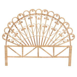 Baxton Studio bali Rasima Queen Size Rattan Headboard - Handcrafted Modern Bohemian Design for Chic Bedrooms WS038-Rattan-Natural-HB-Queen