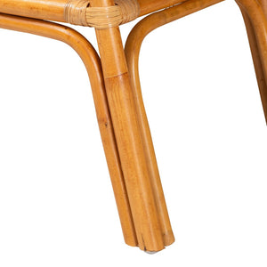 Baxton Studio bali Modern Bohemian Rattan 2-Tier Console Table - Handcrafted Island-Inspired Entryway Decor DCWH1003-Light Honey Rattan-Emilia Console Table
