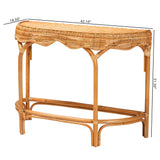 bali & pari Wakana Modern Bohemian Natural Brown Rattan Console Table