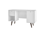 Manhattan Comfort Edgar Mid-Century Modern Office Desk White 133AMC129