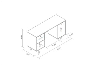 Manhattan Comfort Edgar Mid-Century Modern Office Desk White 133AMC129