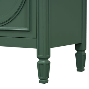 English Elm Christopher Knight Home® - 30" Bathroom Vanity with Sink Vintage Freestanding Ceramic Top Soft-Close Doors Gold Knobs, Storage Green N759P226000F