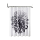 Madison Park Norah Modern/Contemporary Printed Floral Cotton Shower Curtain MP70-7542 Grey