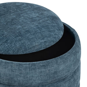 Crestview Collection Modern Storage Ottoman - Stylish Chenille Furniture For Living Room, Bedroom & Entryway Organization Navy Mdf Evfzr3996dnm