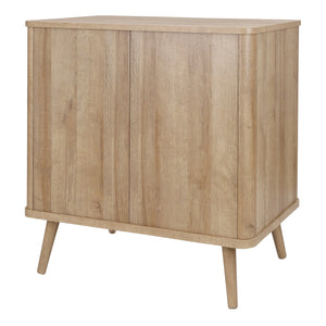 New Pacific Direct Thelma Small Rattan Cabinet With 1 Drawer & 2 Doors - Retro Nordic Design For Small Spaces Natural Oak  1340017-npd