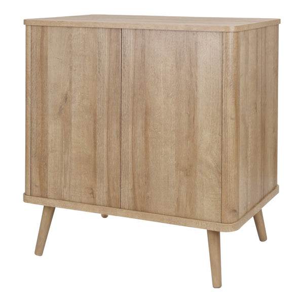 New Pacific Direct Thelma Small Rattan Cabinet With 1 Drawer & 2 Doors - Retro Nordic Design For Small Spaces Natural Oak  1340017-npd