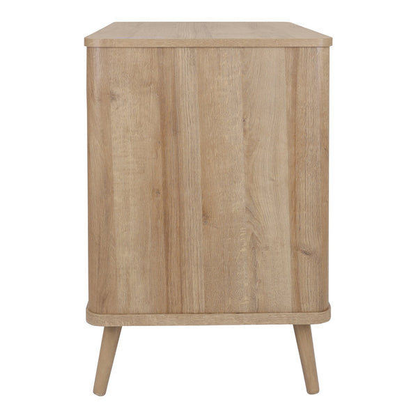 New Pacific Direct Thelma Small Rattan Cabinet With 1 Drawer & 2 Doors - Retro Nordic Design For Small Spaces Natural Oak  1340017-npd