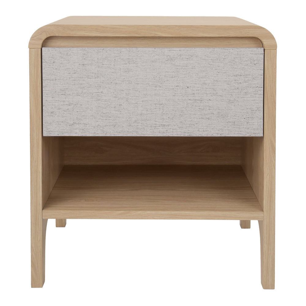 New Pacific Direct Delano Chic Side/End Table With Drawer - Japandi Aesthetic, Natural Tones, Easy Assembly, Euro Oak Euro Oak  1340022-npd