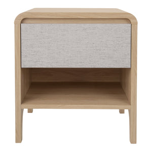 New Pacific Direct Delano Chic Side/End Table With Drawer - Japandi Aesthetic, Natural Tones, Easy Assembly, Euro Oak Euro Oak  1340022-npd