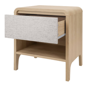 New Pacific Direct Delano Chic Side/End Table With Drawer - Japandi Aesthetic, Natural Tones, Easy Assembly, Euro Oak Euro Oak  1340022-npd