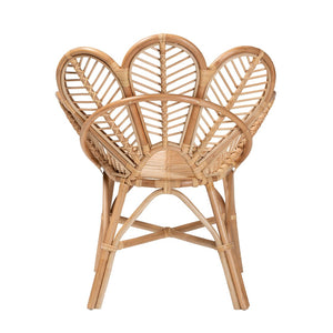Baxton Studio bali Eliava Handcrafted Rattan Accent Chair - Modern Bohemian Style for Living Rooms & Patios Flower-Natural-AC