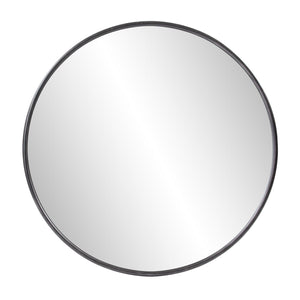 Howard Elliott Pure Round Mirror - Timeless Elegance With A Sleek Profiled Frame For Maximum Visibility In Any Space Black Glass ,Mdf 13407-howard-elliott