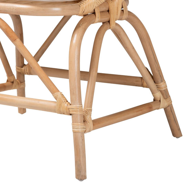 Baxton Studio bali Abriella Modern Bohemian Rattan Peacock Accent Chair - Handcrafted Comfort for Any Space Peacock-Natural-AC