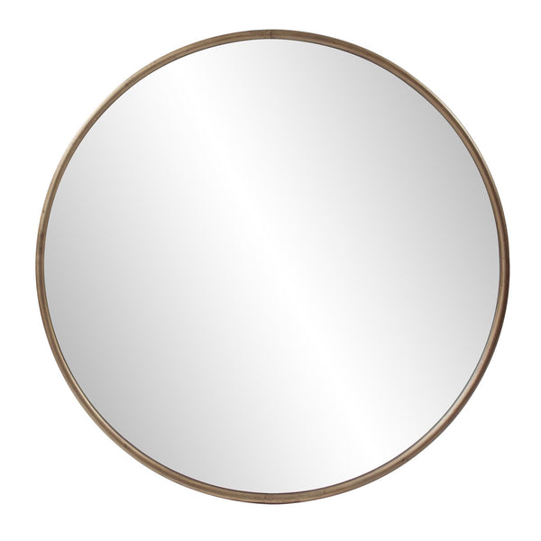 Howard Elliott Pure Round Mirror - Timeless Elegance With A Sleek Profiled Frame For Maximum Visibility In Any Space Gold Glass ,Mdf 13408-howard-elliott