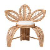 bali & pari Gresham Modern Bohemian Natural Rattan Leaf Accent Chair