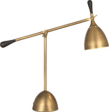 Robert Abbey Ledger Table Lamp Warm Brass Finish with Dark Walnut Accents Metal Shade