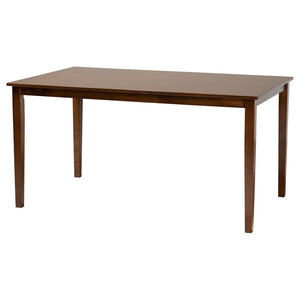 Baxton Studio Baxton Studio Jeriah Mid-Century Modern Dining Set with Walnut Brown Finish and Woven Rattan Accents 7-Piece RH253C-Walnut Rattan-Rectangle-7PC Dining Set