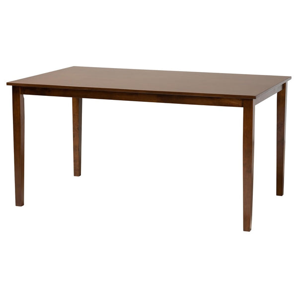 Baxton Studio Baxton Studio Jeriah Mid-Century Modern Dining Set with Walnut Brown Finish and Woven Rattan Accents 7-Piece RH253C-Walnut Rattan-Rectangle-7PC Dining Set