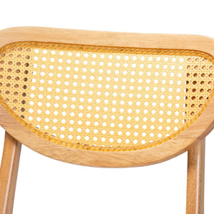 Baxton Studio Baxton Studio 2-Piece Mid-Century Dining Chair Set in Oak Brown with Rattan for Stylish Comfort RH256C-Natural Rattan/Natural Flat Seat-DC-2PK