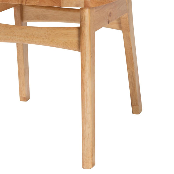 Baxton Studio Baxton Studio 2-Piece Mid-Century Dining Chair Set in Oak Brown with Rattan for Stylish Comfort RH256C-Natural Rattan/Natural Flat Seat-DC-2PK