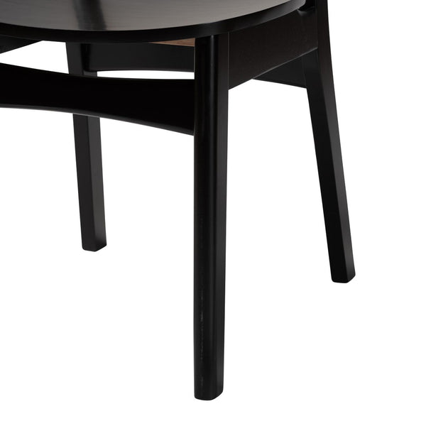 Baxton Studio Baxton Studio Mid-Century Modern 5-Piece Dining Set with Dark Wood and Rattan for Timeless Elegance Estera Dark 7-Piece RH254C-Natural Rattan/DB-Rectangle-7PC Dining Set
