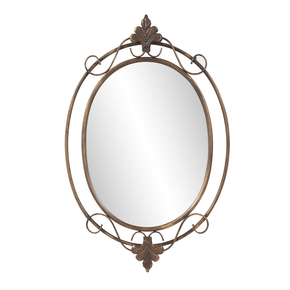 Howard Elliott Gerard Mirror - Vintage-inspired Oval Accent With Rustic Antique Gold Frame For Timeless Charm Brown Metal 13413-howard-elliott