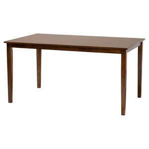 Baxton Studio Baxton Estera 7-Piece Mid-Century Modern Dining Set with Rattan Accents for Stylish Dining Spaces RH254C-Walnut Rattan-Rectangle-7PC Dining Set