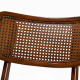 Baxton Studio Tafari Mid-Century Modern Walnut Brown Finished Wood and Rattan 2-Piece Dining Chair Set