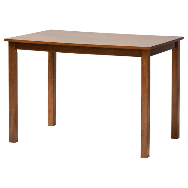 Baxton Studio Baxton Studio Mid-Century Modern 5-Piece Dining Set with Dark Wood and Rattan for Timeless Elegance Estera Walnut 5-Piece RH254C-Walnut Rattan-Rectangle-5PC Dining Set