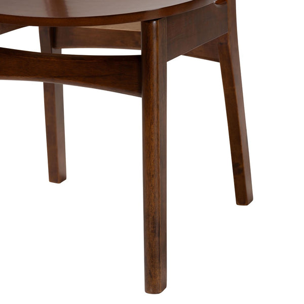 Baxton Studio Baxton Studio Mid-Century Modern 5-Piece Dining Set with Dark Wood and Rattan for Timeless Elegance Estera Walnut 5-Piece RH254C-Walnut Rattan-Rectangle-5PC Dining Set