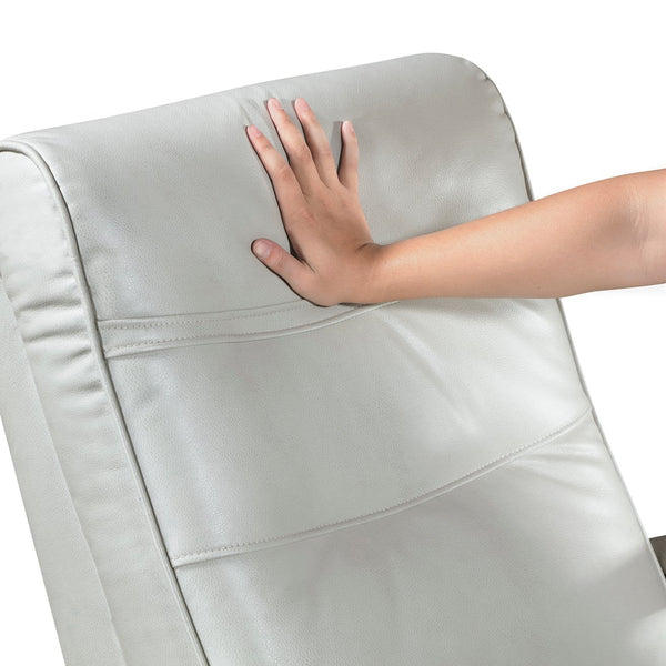 English Elm 1pc Swivel Gliding Recliner Faux Leather Upholstered with Solid Rubberwood Arms, Supportive Comfort and Smooth Motion Smoke 34 L x 33 W x 27 H B011P329245