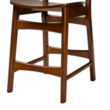 Baxton Studio Hesper Mid-Century Modern Walnut Brown Finished Wood and Rattan 5-Piece Pub Set