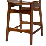 Baxton Studio Tafari Mid-Century Modern Walnut Brown Finished Wood and Rattan Pub Set