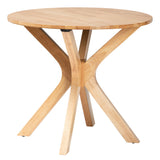 Baxton Studio Kenji Modern Natural Brown Finished Wood 34-Inch-Wide Round Wood Dining Table